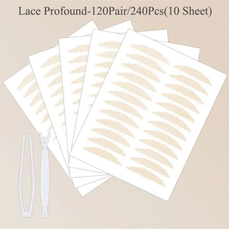 Invisible Double Eyelid Tape Strips 240–600 Pcs | Clear & Gray Eyelid Tape Strips QXL 240Pcs Lace Profound