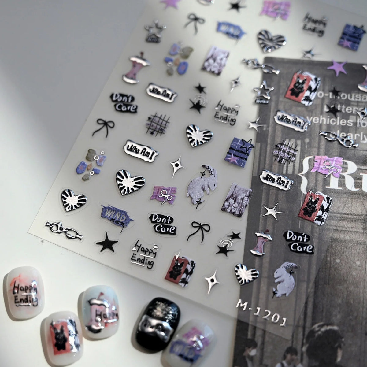 5D Self-Adhesive Nail Stickers & Manicure Decal Sheet Nail Art Stickers QXL