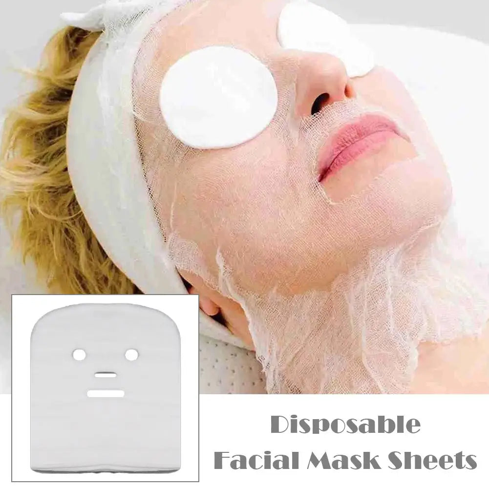 50-Pack Disposable Facial Gauze Mask Sheets | DIY Skincare Facial Mask Sheets QXL