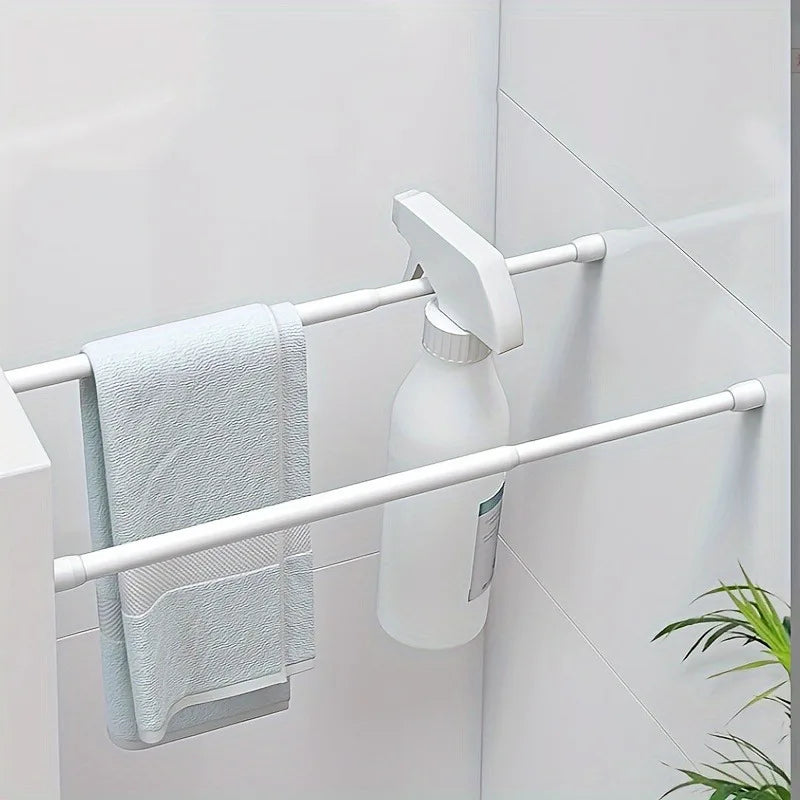 Telescopic Bathroom Rod – Towel, Curtain & Clothes Hanging Bar Telescopic Hanging Rod QXL