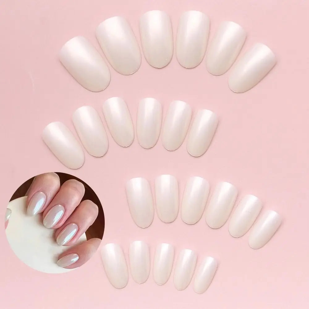 Almond Long False Nails French White Edge Tips 24/30pc DIY False Nail Tips QXL