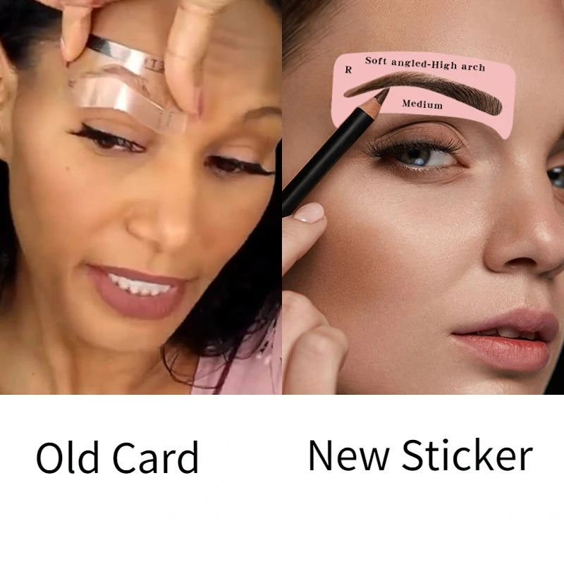 4-Sheet Reusable Eyebrow Stencils & Brow Shaping Tool Set Eyebrow Stencil Set QXL