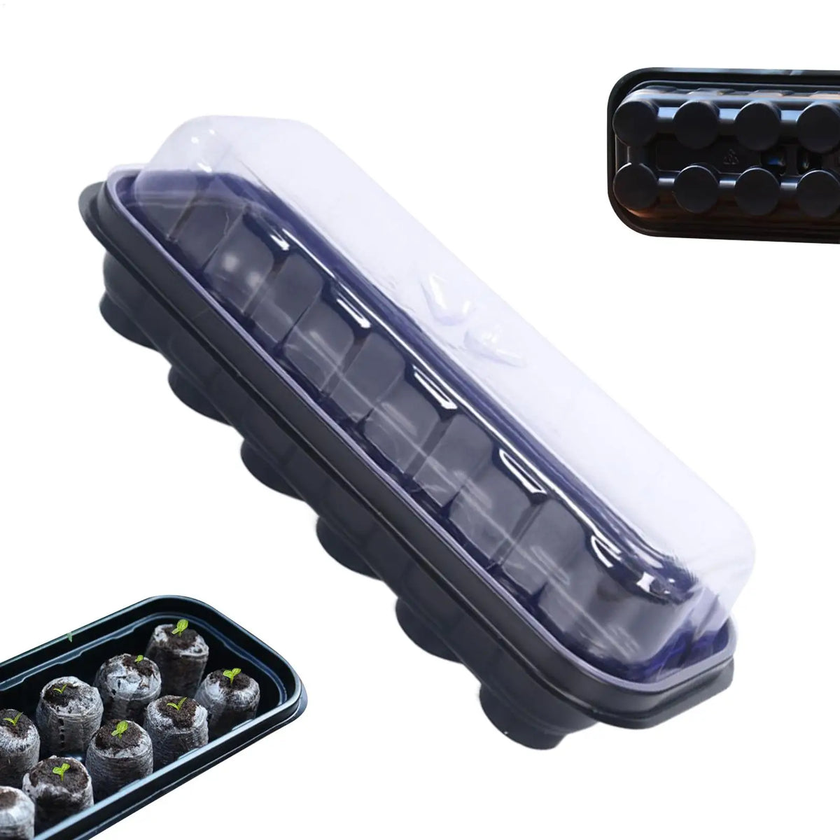 12-Cell Seedling Starter Tray with Humidity Dome Propagator Seedling Propagator Tray QXL