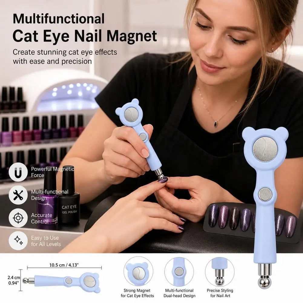 5-in-1 Bear Cat Eye Nail Magnet Tool | Petal & 3D Nail Art Nail Magnet Tool QXL