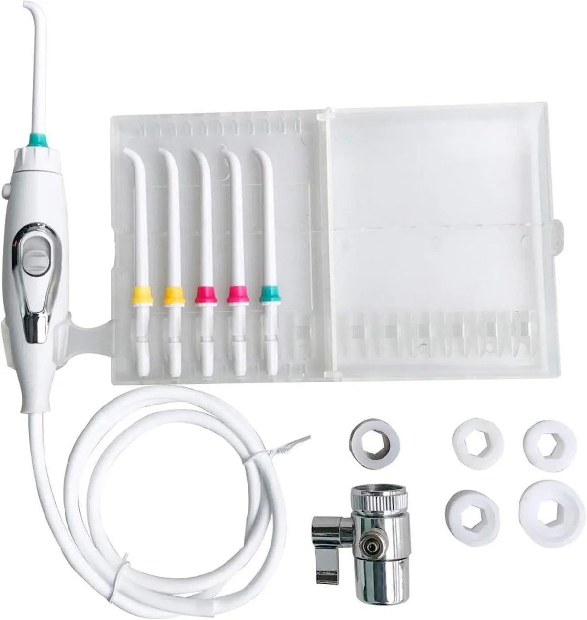 Faucet Water Flosser Oral Irrigator | 6 Nozzles, No Power Oral Water Flosser QXL