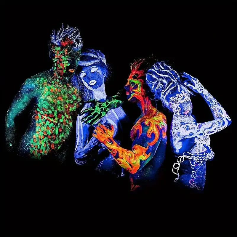VERONNI UV Glow Face & Body Paint | Fluorescent Two-Colour UV Face & Body Paint QXL