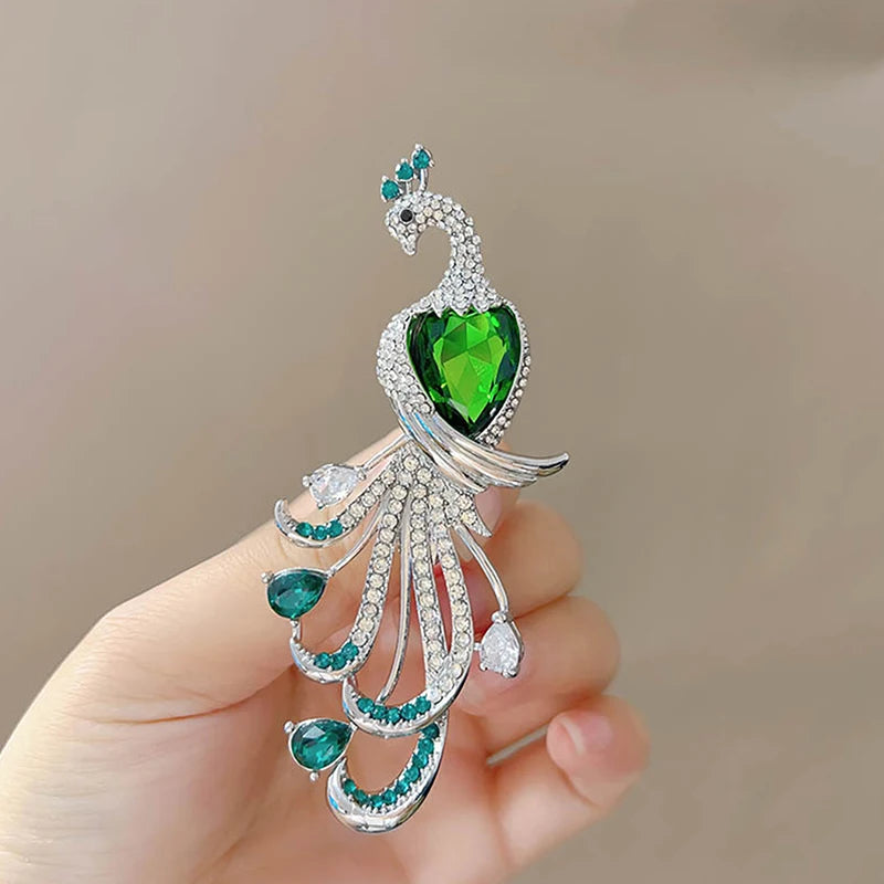Peacock Rhinestone Brooch for Women | Elegant Fashion Pin Fashion Brooch QXL