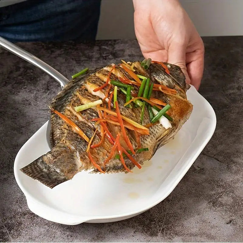 Large Stainless Steel Fish Spatula | Slotted Turner Shovel Kitchen Spatula QXL