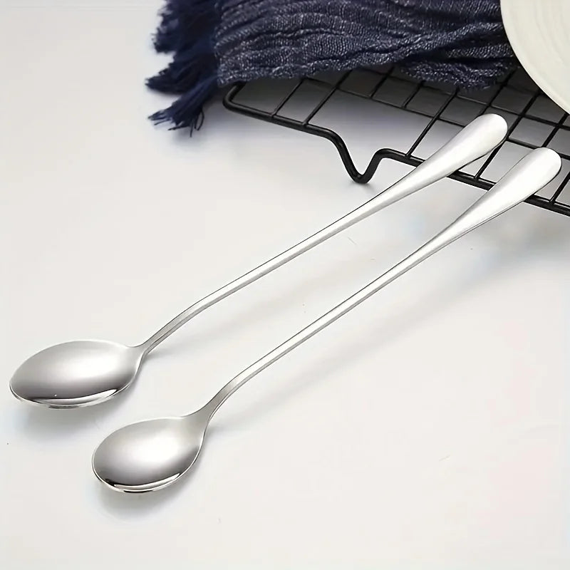 Stainless Steel Long Handle Iced Tea & Coffee Spoon Set Long Handle Spoon QXL