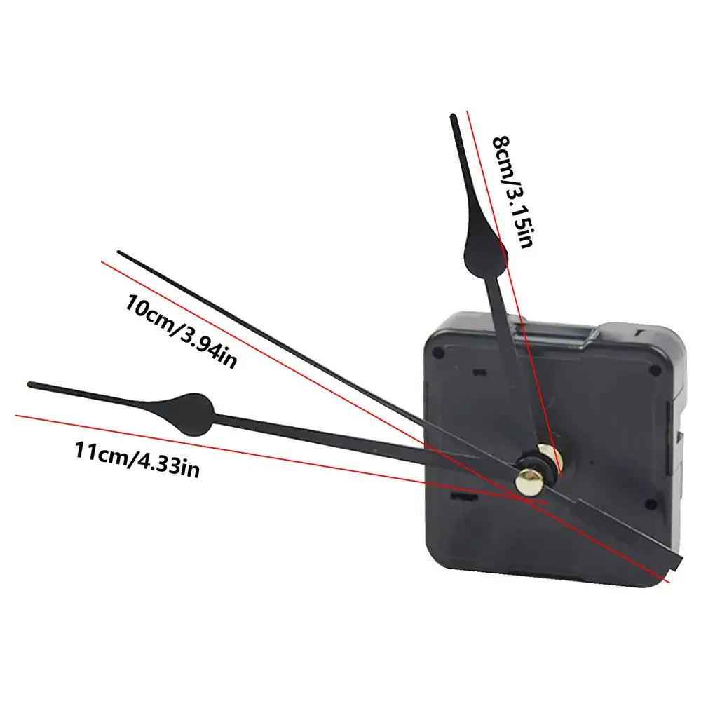 Silent Wall Clock Movement Replacement Kit – Hands & Motor Clock Movement Kit QXL Black 1pcs