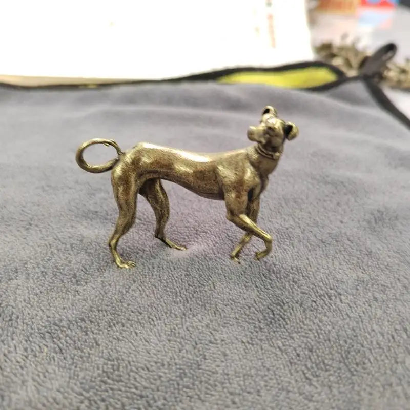 Solid Brass Dog Sculpture | Vintage Copper Miniature Figurine Decorative Figurine QXL