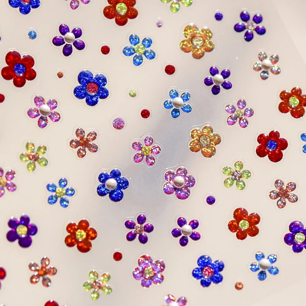 5D Frangipani Flower Nail Stickers | Floral Self-Adhesive Decals