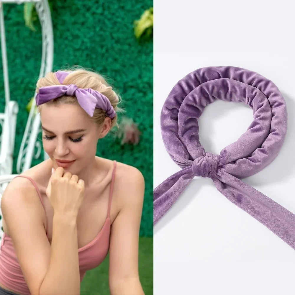 Heatless Curling Rod Headband | Soft Foam Overnight Hair Roller Heatless Hair Curler QXL