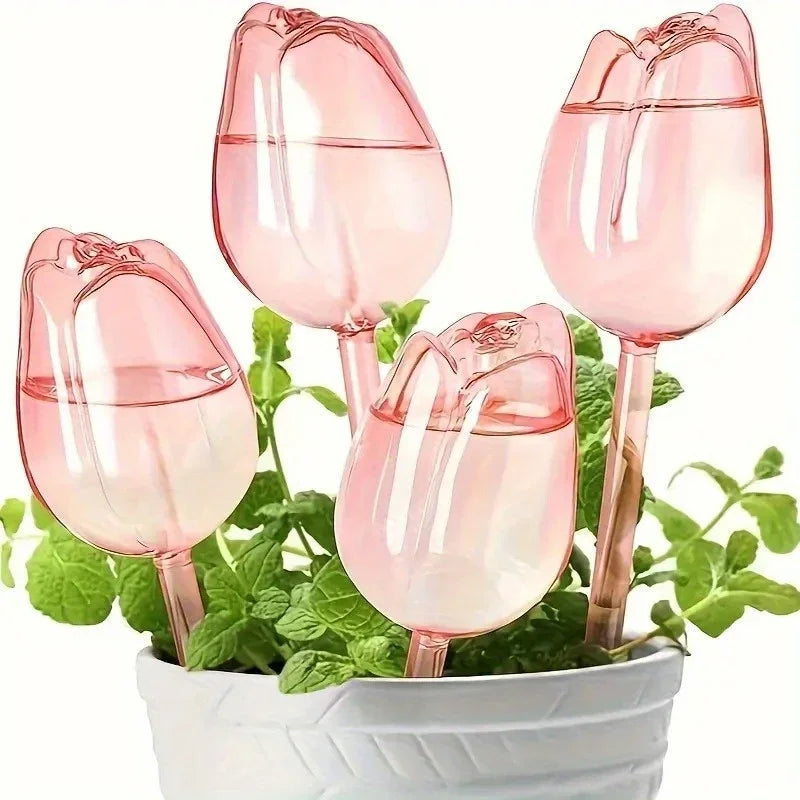 Tulip Watering Globes – Automatic Self-Watering Plant Stakes Plant Watering Globe QXL