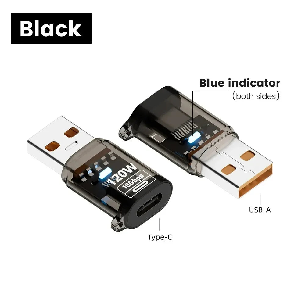 USB-A to USB-C OTG Adapter | 120W Fast Charge 10Gbps USB-C OTG Adapter QXL A Male to C HS