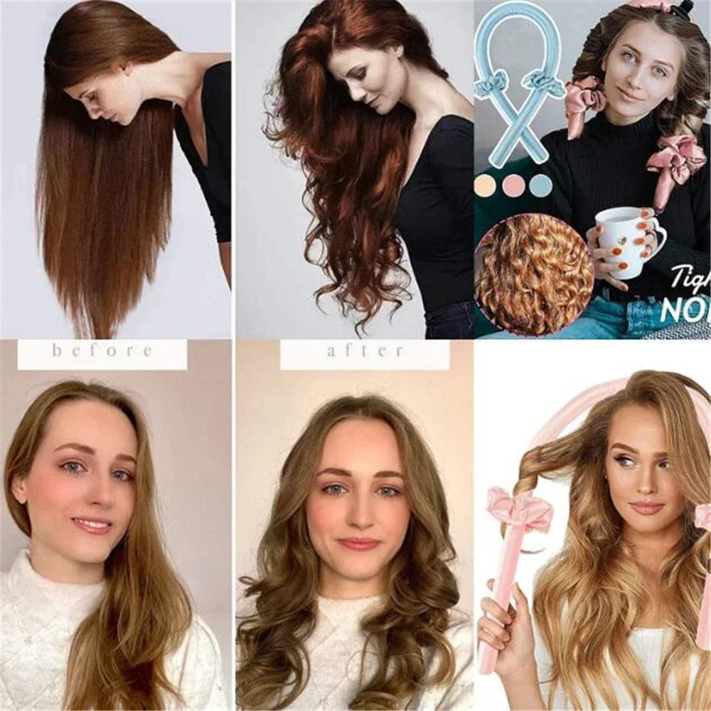 Heatless Curling Rod Headband | Overnight No-Heat Hair Curler Heatless Hair Curler QXL