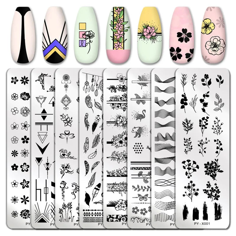 Marble Line Nail Stamping Plate | Stainless Steel DIY Stencil Nail Stamping Plate QXL
