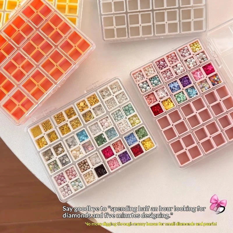 Nail Art Storage Box 24/36/48 Grid Clear PP Organizer | JCSYFAC Nail Art Organizer QXL