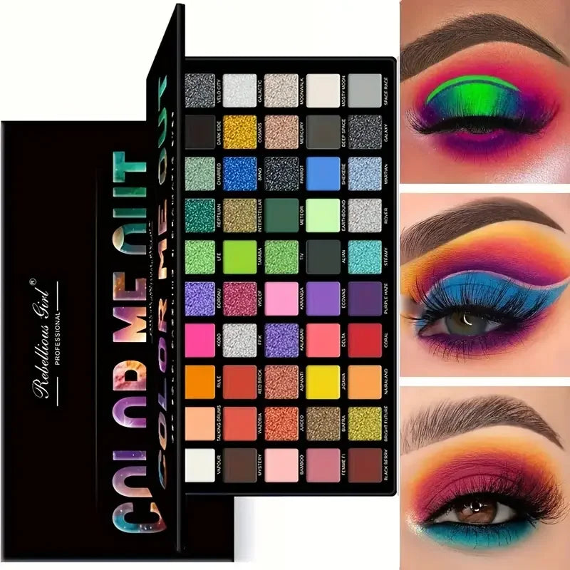 VERONNI 50-Color Eyeshadow Palette – Matte, Shimmer & Glitter Eyeshadow Palette QXL