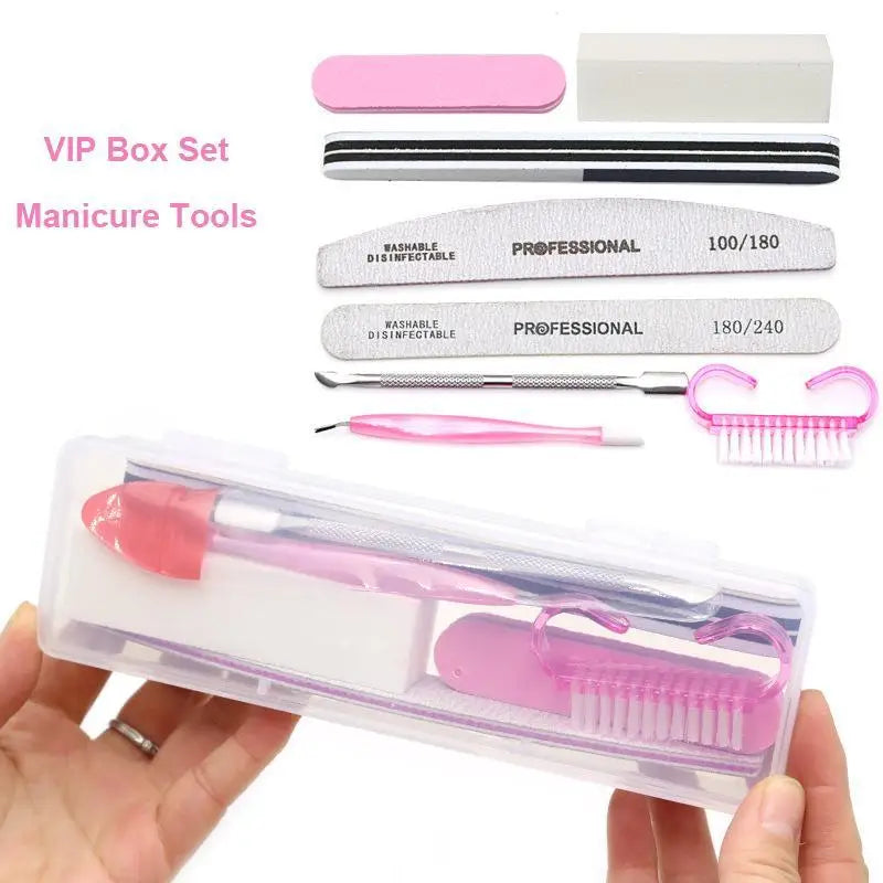 8-Piece Manicure Set – Nail Files, Cuticle Pusher & Case Manicure Tool Set QXL