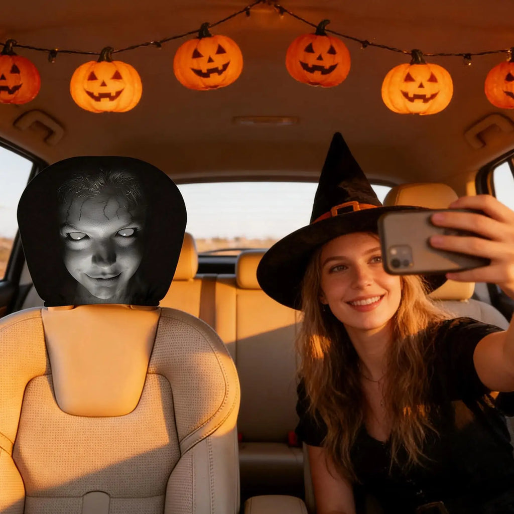 Horror Design Car Headrest Cover | Universal SUV Truck Sedan Car Headrest Cover QXL