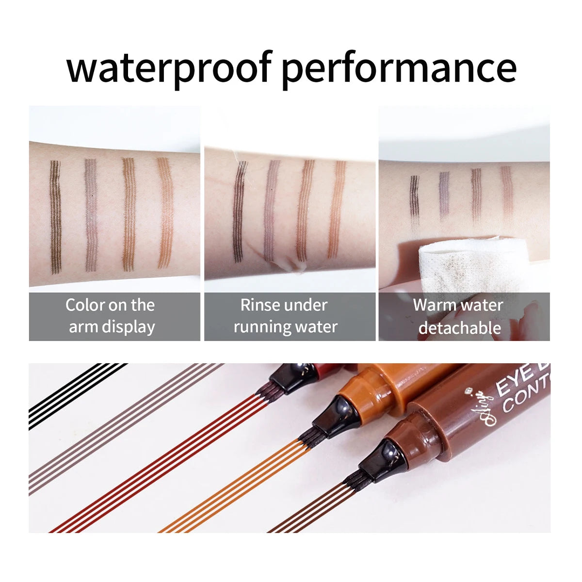 JUJU Dream 4-in-1 Waterproof Liquid Eyebrow Pencil – 5 Colors Liquid Eyebrow Pencil QXL