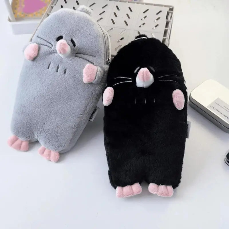 Cute Mole Plush Pencil Case | Large Capacity Student Organizer Plush Pencil Case QXL