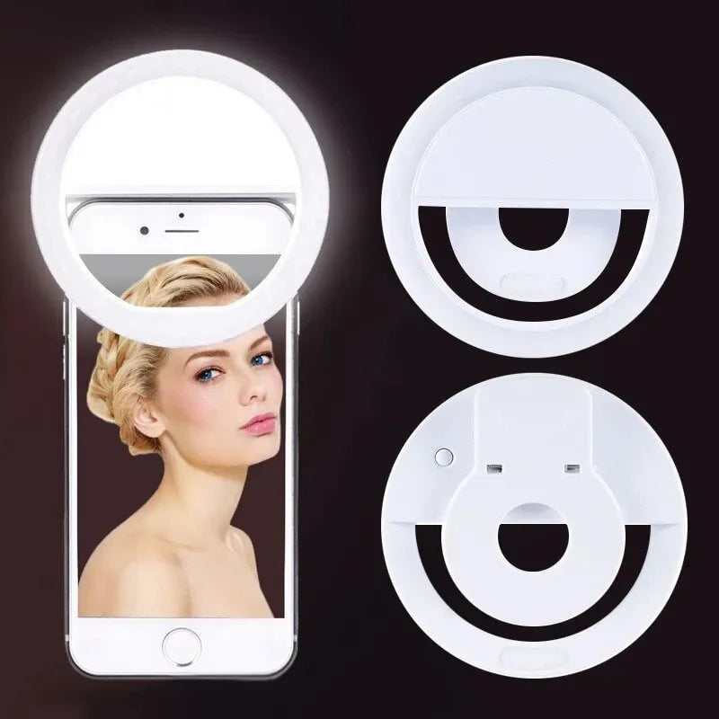 USB Rechargeable LED Selfie Ring Light with Phone Clip LED Selfie Ring Light QXL