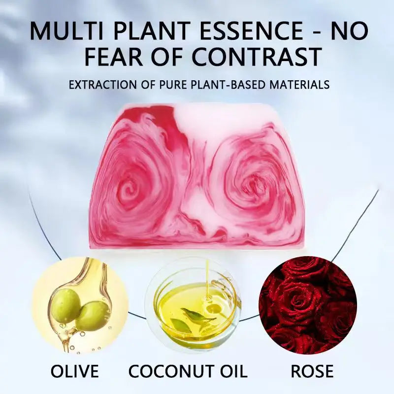 Rose & Glycerin Colorful Bar Soap | Hydrating Body Cleanser Moisturizing Bar Soap QXL