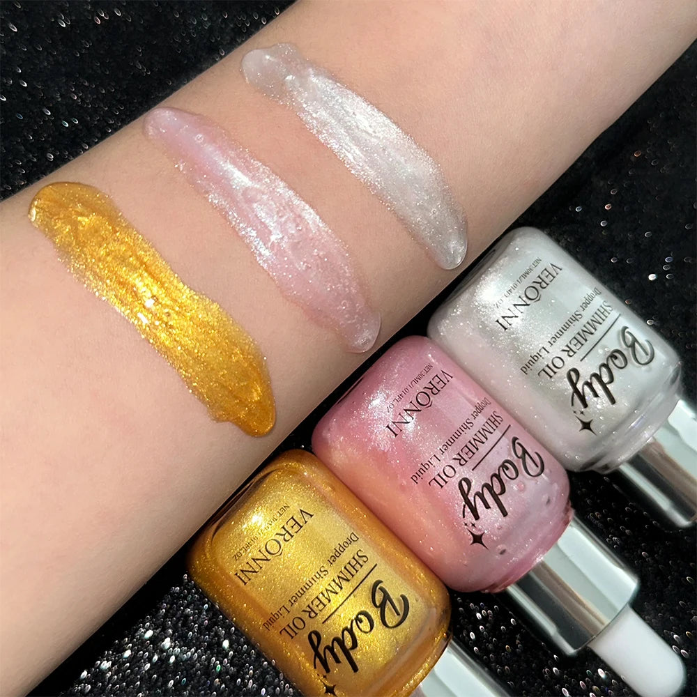 Liquid Shimmer Highlighter Drops for Face & Body – 30ml Liquid Highlighter Drops QXL