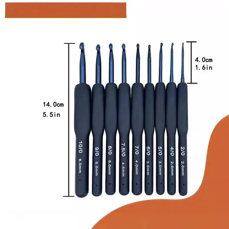 30-Piece Aluminum Crochet Hook Set | Ergonomic Silicone Handles Crochet Hook Set QXL