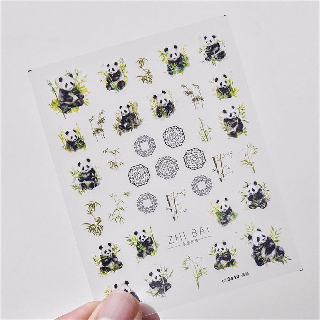 5D Kawaii Nail Art Stickers – Panda & Butterfly Decals Nail Art Stickers QXL