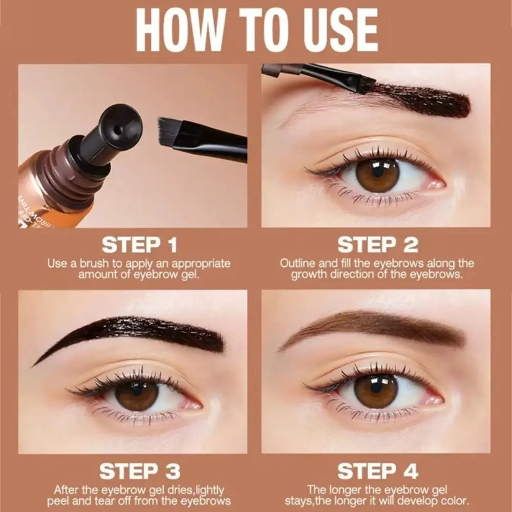 Peel-Off Eyebrow Gel Tint – Waterproof, Long-Lasting Brow Cream Eyebrow Tint Gel QXL
