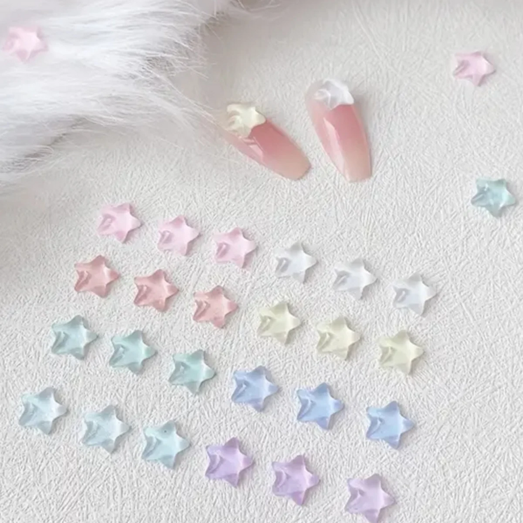 10-Pack 3D Resin Star Nail Art Charms | Kawaii Rhinestones DIY Nail Art Charms QXL