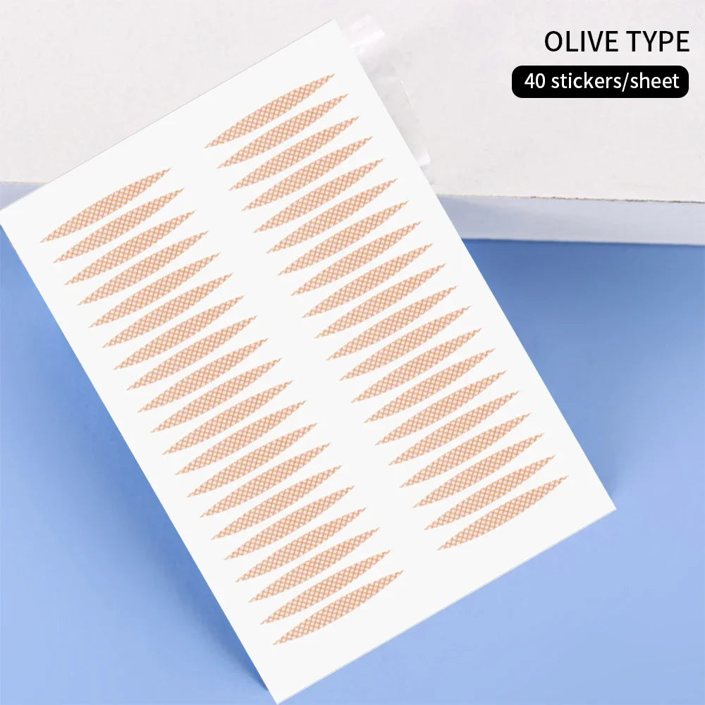 40-Pc Invisible Double Eyelid Tape | Clear & Beige Stickers Eyelid Tape Stickers QXL Olive type