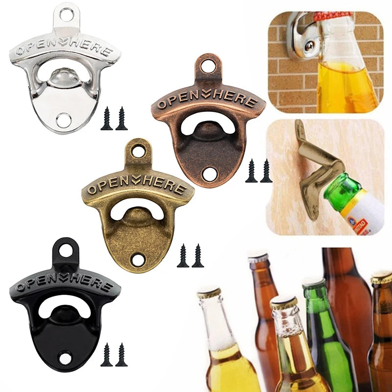 Vintage Wall-Mount Bottle Opener | Zinc Alloy Bar Tool Wall Mount Bottle Opener QXL