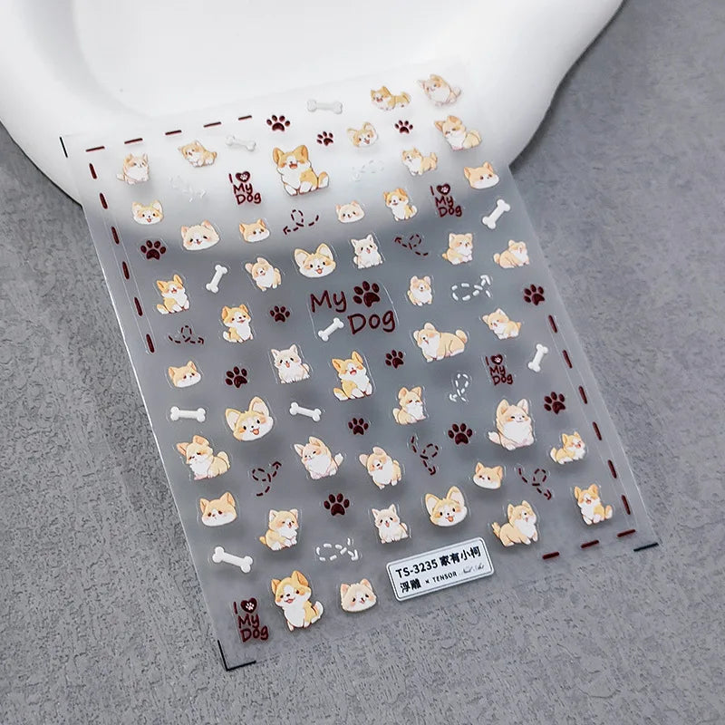 5D Kawaii Smile Nail Art Stickers | Self-Adhesive Decals