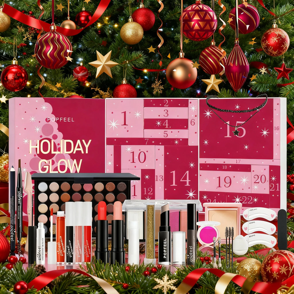 Christmas Countdown Makeup Gift Box | Eyeshadow, Lip Gloss Makeup Gift Set QXL