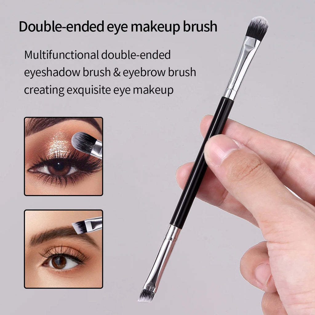 KOSSHOW 3-Pc Double-Ended Eyeshadow & Brow Liner Brush Set Eye Makeup Brush Set QXL