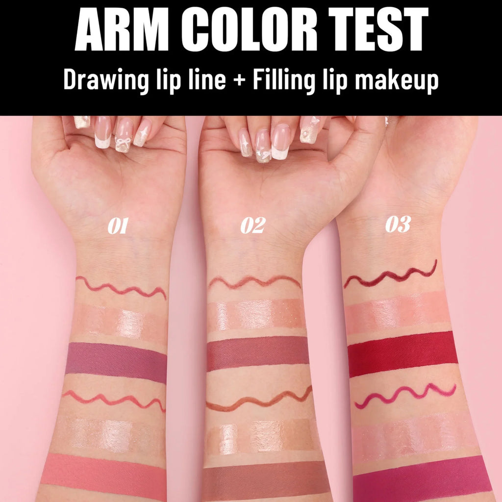 Handaiyan 6-Pc Lip Liner, Matte Lipstick & Plumper Gift Set Lip Makeup Set QXL