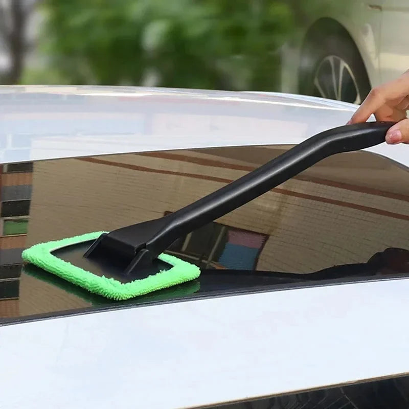 Car Window Cleaner Brush Kit – Long Handle Microfiber Wiper Car Cleaning Brush QXL