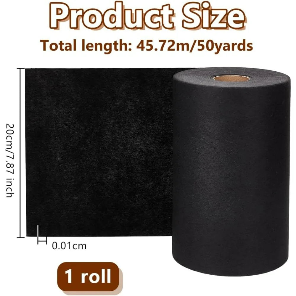 Black Cut-Away Embroidery Stabilizer Backing 7.9" x 50 Yd Roll Embroidery Stabilizer QXL