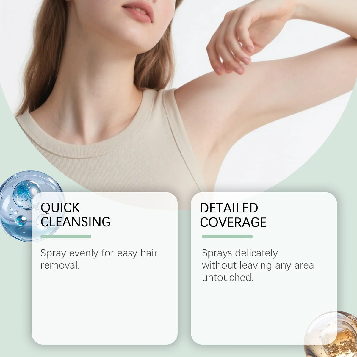 Hair Removal Mousse Spray | Gentle Depilatory Cream 60ml Depilatory Mousse Spray QXL