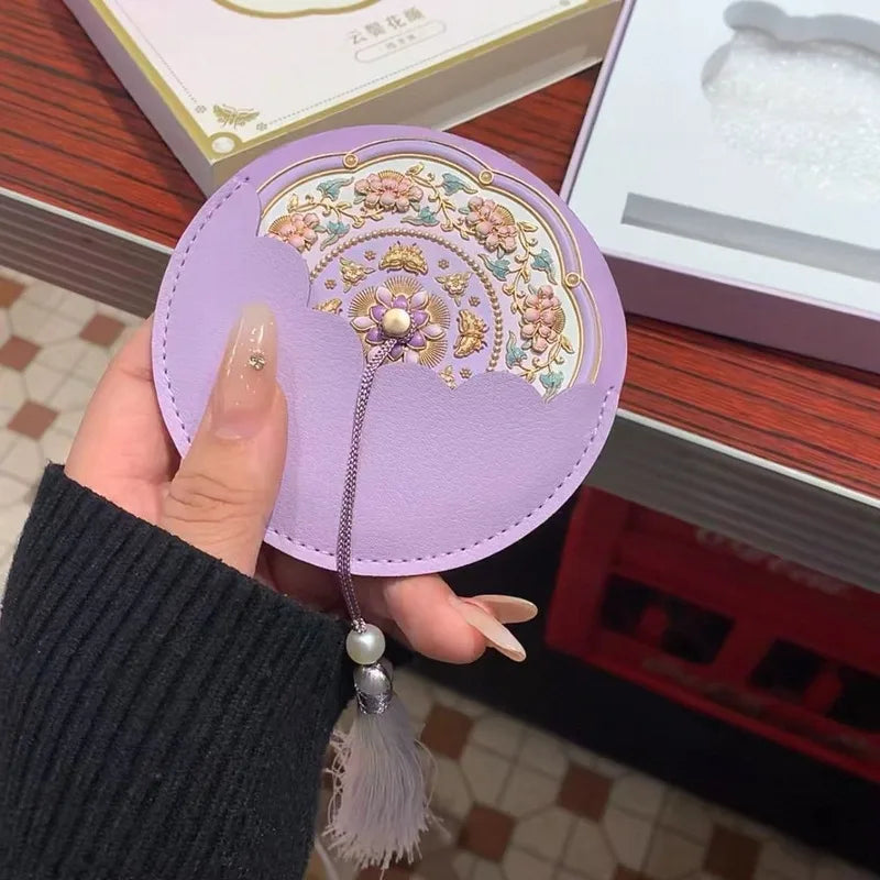 Purple Portable Handheld Makeup Mirror | Travel Compact Mirror Compact Makeup Mirror QXL