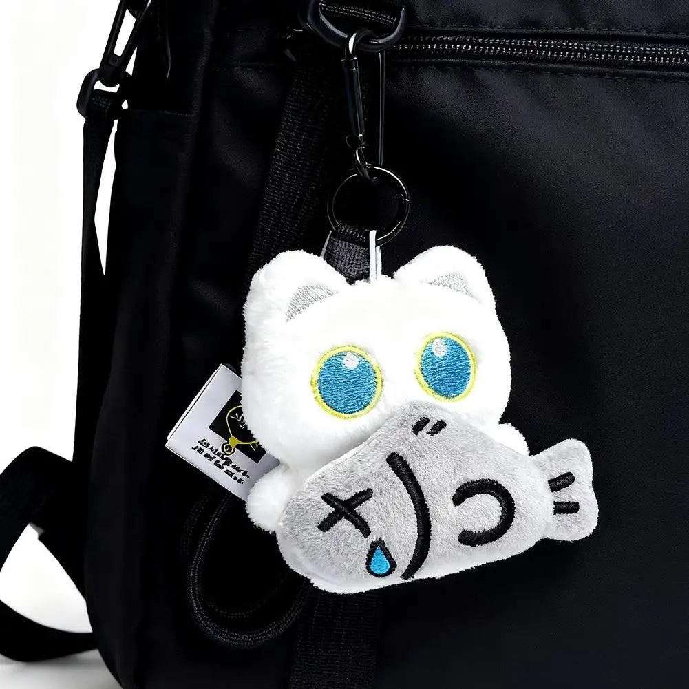 3D Plush Black Cat Keychain Bag Charm | Cute Cartoon Pendant Plush Keychain Charm QXL