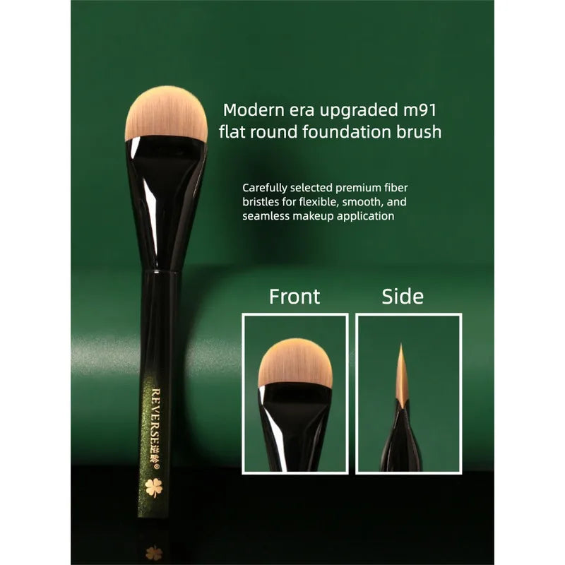 M91 Flat Round Foundation Brush | Wool Fiber Low-Absorption Foundation Brush QXL