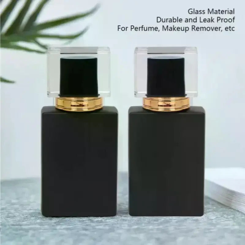 30/50ml Matte Black Glass Perfume Spray Bottle | Refillable Atomizer Perfume Spray Bottle QXL