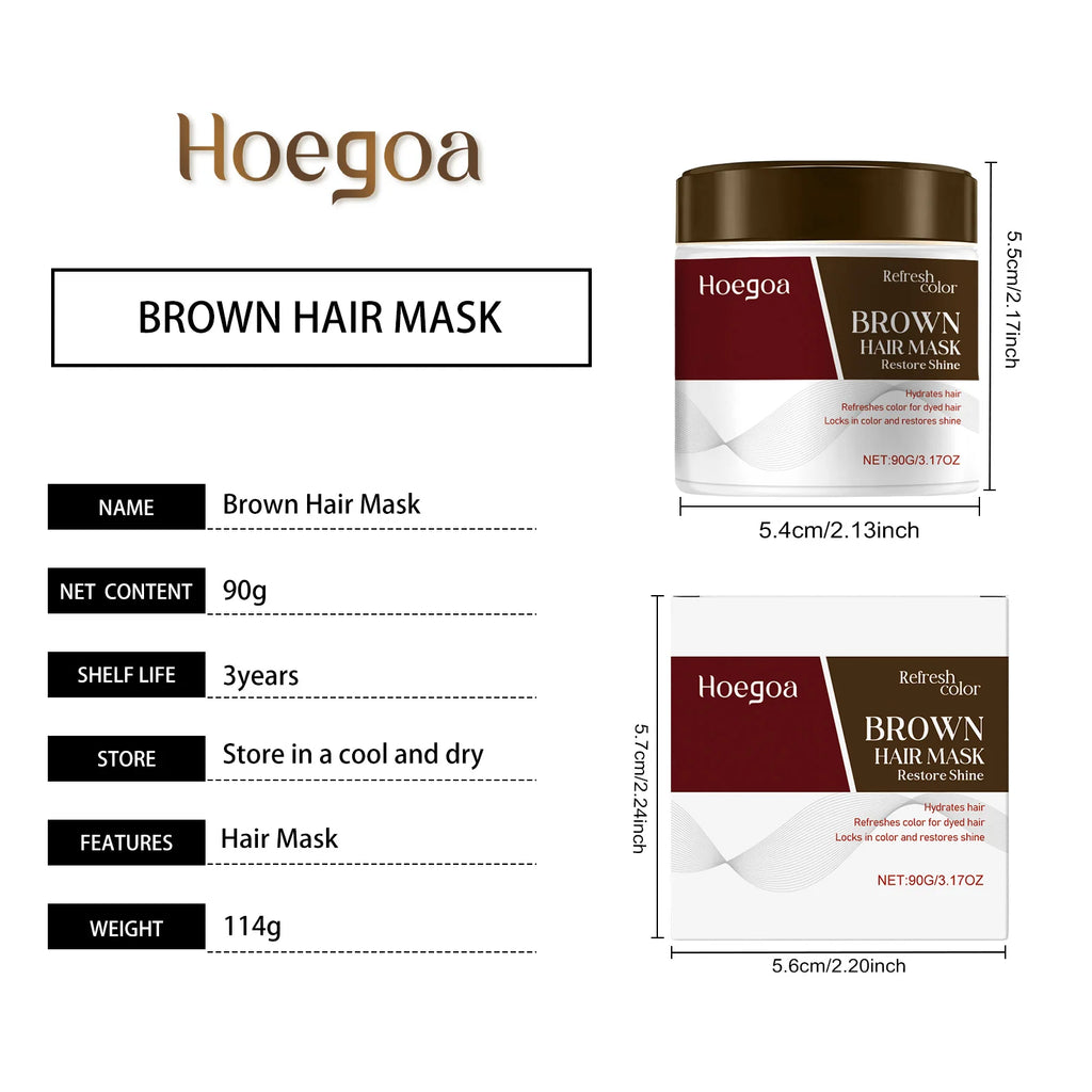 HOEGOA Color Depositing Hair Mask & Conditioner 90g Color Depositing Conditioner QXL Brown