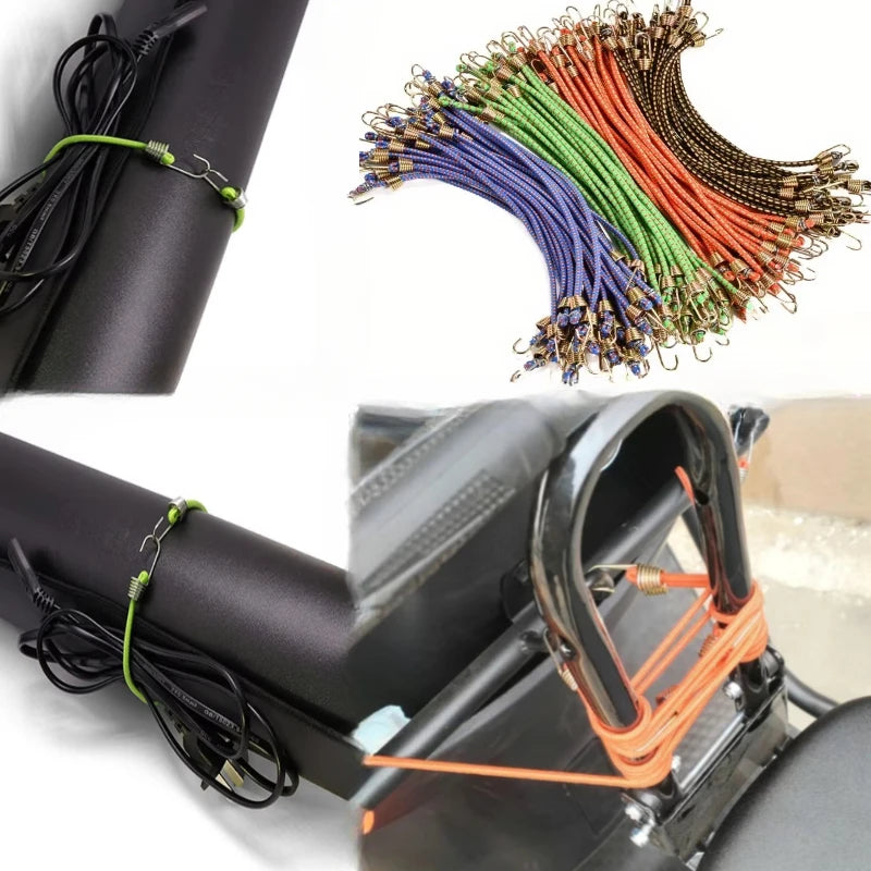 10-Pack 4mm Mini Rubber Elastic Rope Straps with Hooks Elastic Rope Straps QXL