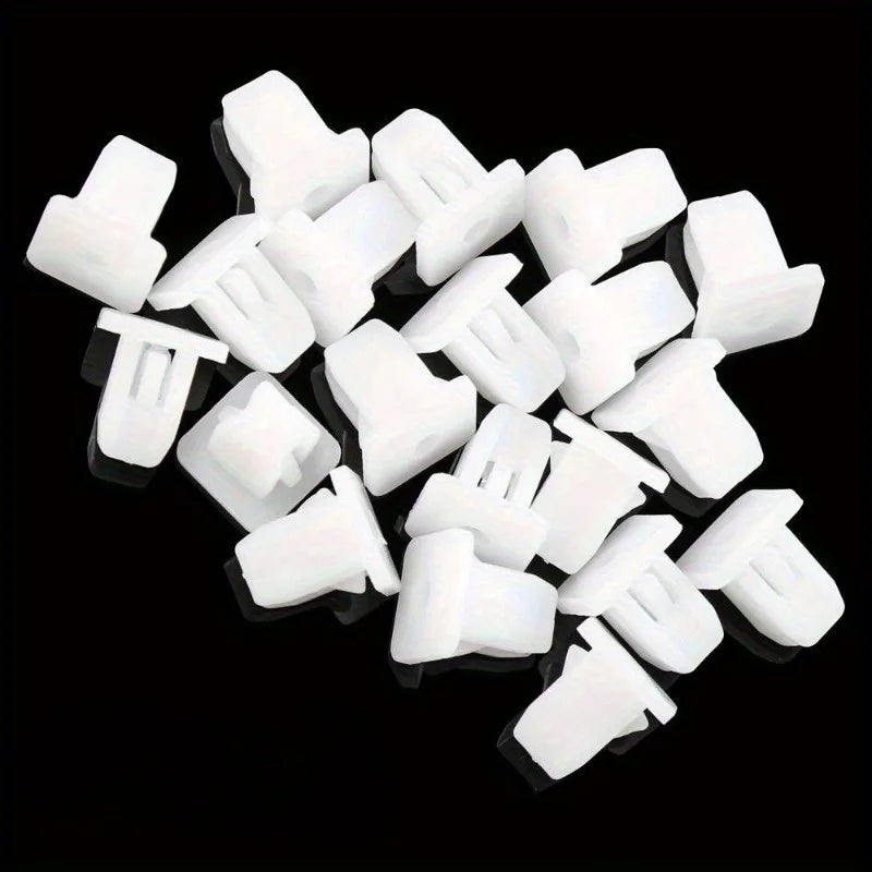 White Square Auto Trim Panel Clips | Bumper Retainer Fasteners Auto Panel Fastener Clips QXL